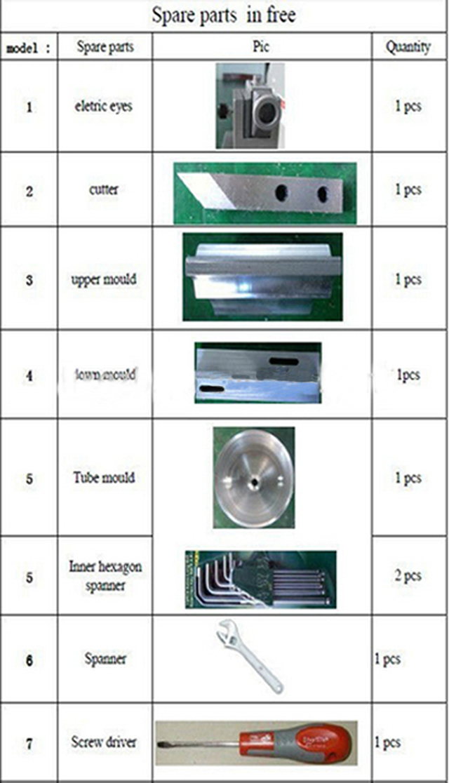 spare parts list in free for sealing machine.jpg